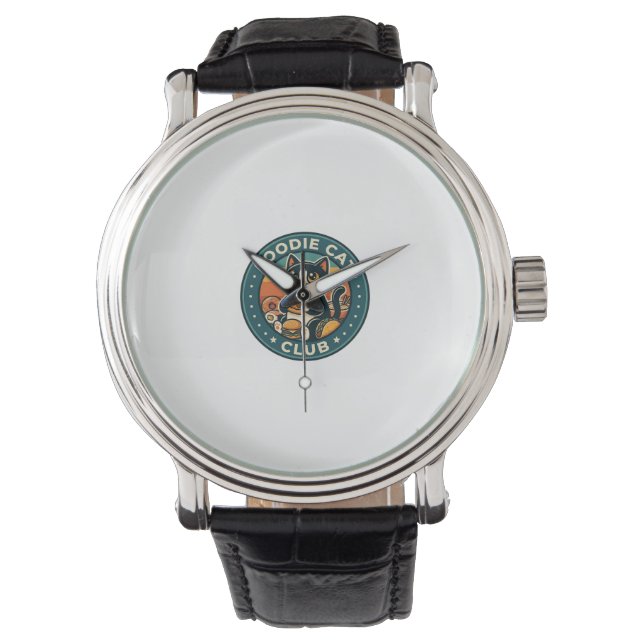 Eetgrage Kat Schattige Kitty-ontwerp - Eetgrage Ka Horloge (Voorkant)