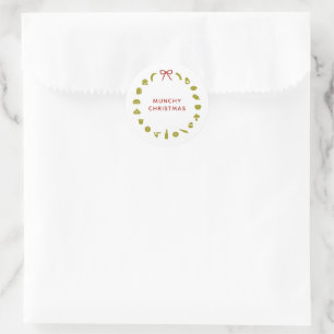 Eetgrage Kerst Krans Aanpasbare Kleur Feest Ronde Sticker