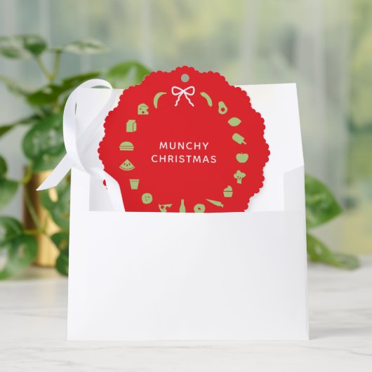 Eetgrage Kerstkrans Eetbaar Kleur Feestelijk Ornament Kaart (Envelop)