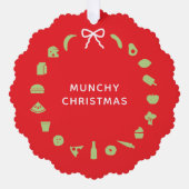 Eetgrage Kerstkrans Eetbaar Kleur Feestelijk Ornament Kaart (Voorkant)