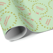 Eetgrage Kerstkransen | Aanpasbare Kleur Feest Cadeaupapier (Rol Hoek)