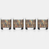 Eetherisch Blauw "Meso-Amerikaans Motief" 12oz Roc Whisky Glas (Voorkant)