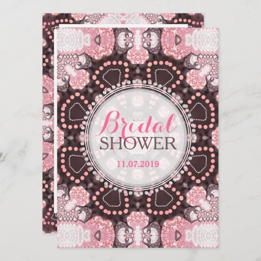 Eetherisch roze geometrisch Mandala Boho Vrijgezel Kaart (Voorkant / Achterkant)