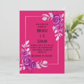 Eetherisch stoffig Roos Bloemen Clipart Uitnodigin Kaart (Staand voorkant)