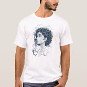Eetherisch vrouwenportret - Abstract wervelend haa T-shirt (Voorkant)