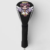 Eetherische Angelic Chibi - engel, halo, bloemen Golfheadcover (Voorkant)