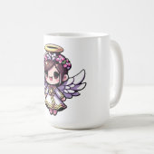 Eetherische Angelic Chibi - engel, halo, bloemen Koffiemok (Voorkant rechts)