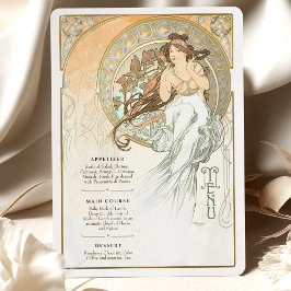 Eetherische Art Nouveau Wedding Menu Kaart