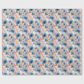 Eetherische Blauwe Bloemen in Zachte Pastels Alcoh Cadeaupapier (Vlak)