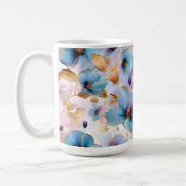 Eetherische Blauwe Bloemen in Zachte Pastels Alcoh Koffiemok