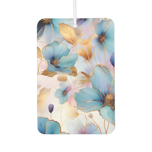 Eetherische Blauwe Bloemen in Zachte Pastels Alcoh Luchtverfrisser (Voorkant)