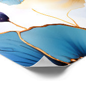 Eetherische Blauwe Bloemen in Zachte Pastels Alcoh Poster (Hoek)