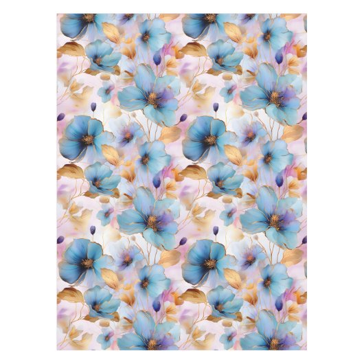 Eetherische Blauwe Bloemen in Zachte Pastels Alcoh Tafelkleed (Voorkant)