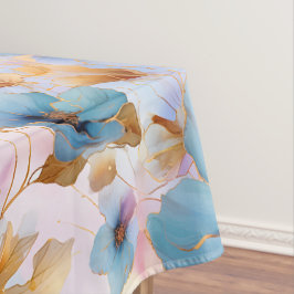 Eetherische Blauwe Bloemen in Zachte Pastels Alcoh Tafelkleed