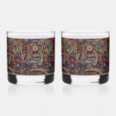 Eetherische blauwe "Kroniek van de Ouden" Rocks Gl Whisky Glas (Links)