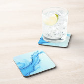 Eetherische blauwe vloeibare kunst wervelt bier onderzetter (Rechterzijde)