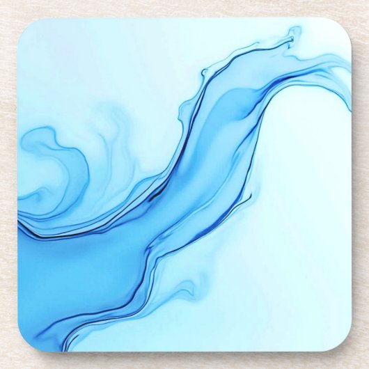 Eetherische blauwe vloeibare kunst wervelt bier onderzetter (Voorkant)