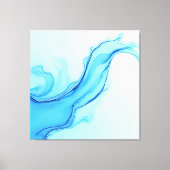 Eetherische blauwe vloeibare kunst wervelt canvas afdruk (Voorkant)