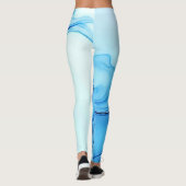 Eetherische blauwe vloeibare kunst wervelt leggings (Achterkant)