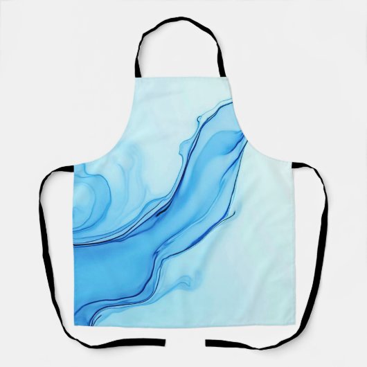 Eetherische blauwe vloeibare kunst wervelt schort (Voorkant)
