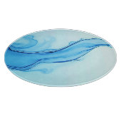 Eetherische blauwe vloeibare kunst wervelt snijplank (Hoek)