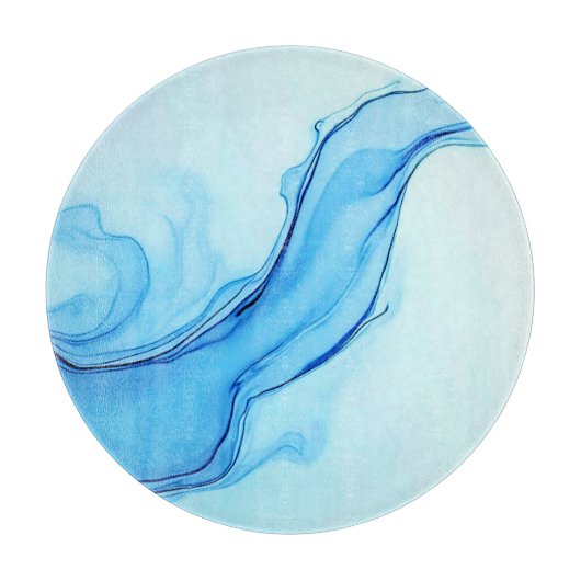 Eetherische blauwe vloeibare kunst wervelt snijplank (Voorkant)