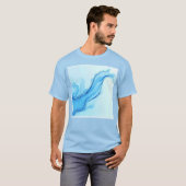 Eetherische blauwe vloeibare kunst wervelt t-shirt (Voorkant volledig)