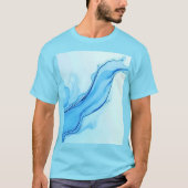 Eetherische blauwe vloeibare kunst wervelt t-shirt (Voorkant)