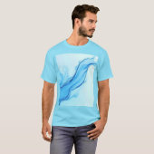 Eetherische blauwe vloeibare kunst wervelt t-shirt (Voorkant volledig)