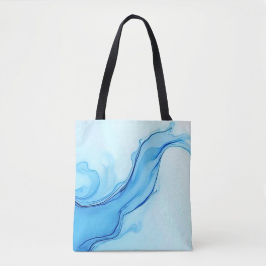Eetherische blauwe vloeibare kunst wervelt tote bag (Voorkant)