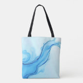 Eetherische blauwe vloeibare kunst wervelt tote bag (Achterkant)