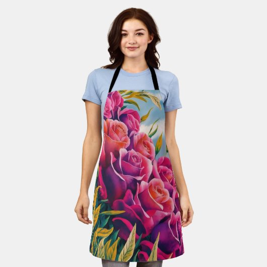 Eetherische bloei: Abstracte Waterverf Roos Symfon Schort (Gedragen)