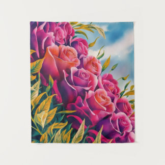 Eetherische bloei: Abstracte Waterverf Roos Symfon Wandkleed