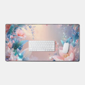 Eetherische bloei: een dromerige bloemenfantasie bureaumat (Keyboard & Muis)