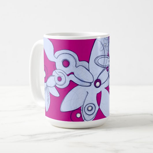 Eetherische bloei op Crimson Void Koffiemok (Voorkant links)