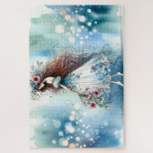Eetherische bloemenfee in Waterverf Dreamscape Legpuzzel (Verticaal)