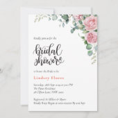 Eetherische Blush Roze Rose Bloemen Vrijgezellenfe Kaart (Voorkant)