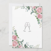 Eetherische Blush Roze Rose Bloemen Vrijgezellenfe Kaart (Achterkant)