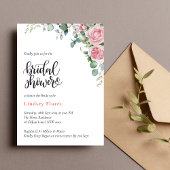 Eetherische Blush Roze Rose Bloemen Vrijgezellenfe Kaart