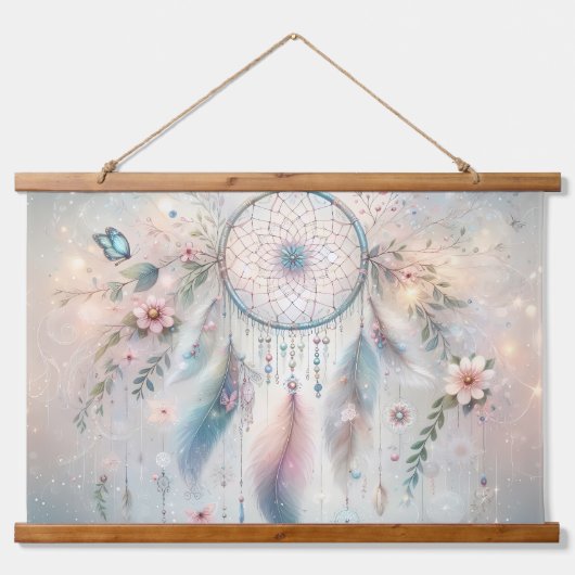 Eetherische Boho Dreamcatcher Hangend Wandkleed (Voorkant)