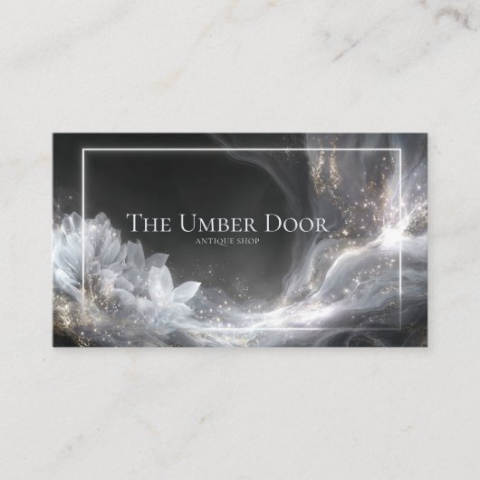 Eetherische Crystal Flower Gold Dust Zwart Visitekaartje (Voorkant)