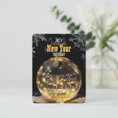 Eetherische Crystal Orb Golden Fairy Lights Nieuwj Kaart (Staand voorkant)