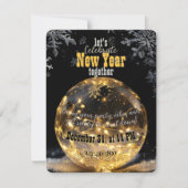 Eetherische Crystal Orb Golden Fairy Lights Nieuwj Kaart (Voorkant)