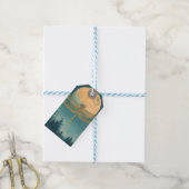 Eetherische Dragonfly Blauwgroen en Gouden Lunar G Cadeaulabel (Met Touw)