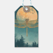 Eetherische Dragonfly Blauwgroen en Gouden Lunar G Cadeaulabel (Voorkant)