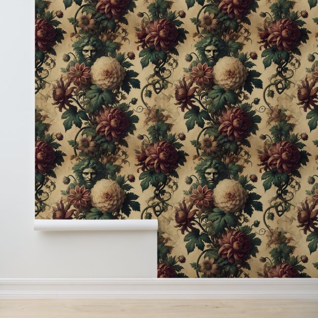 Eetherische dreiging - Gotisch botanisch ontwerp Behang (Applicatie)