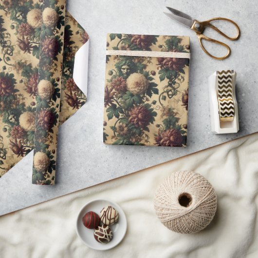 Eetherische dreiging - Gotisch botanisch ontwerp Cadeaupapier (Crafts)