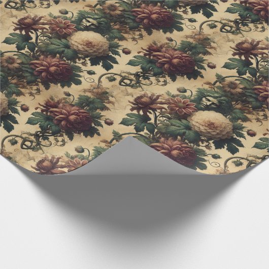 Eetherische dreiging - Gotisch botanisch ontwerp Cadeaupapier (Hoek)