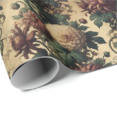 Eetherische dreiging - Gotisch botanisch ontwerp Cadeaupapier (Rol Hoek)