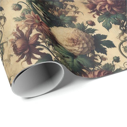 Eetherische dreiging - Gotisch botanisch ontwerp Cadeaupapier (Rol Hoek)